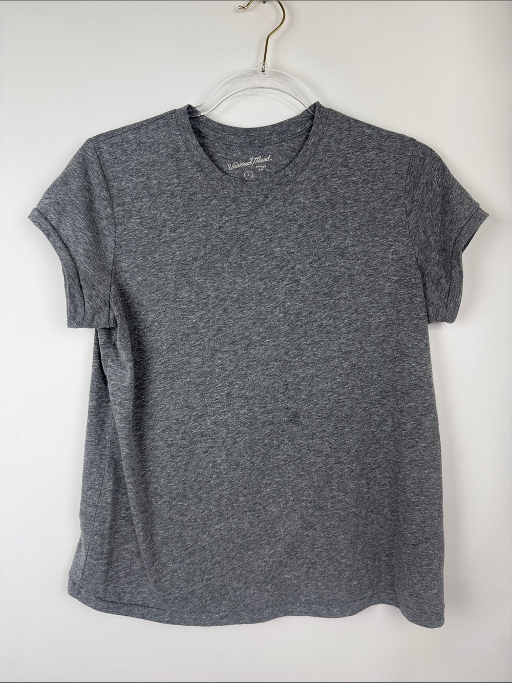 Universal Thread Classic Crew Neck Short Sleeve Heathered Gray T-shirt Size S
